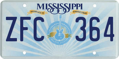 MS license plate ZFC364