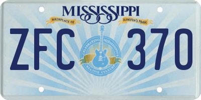 MS license plate ZFC370