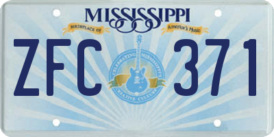 MS license plate ZFC371