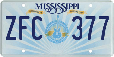 MS license plate ZFC377