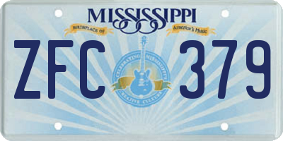 MS license plate ZFC379