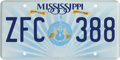 MS license plate ZFC388