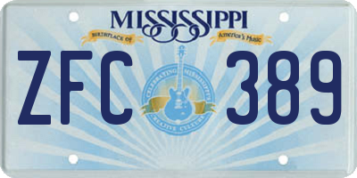 MS license plate ZFC389