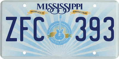 MS license plate ZFC393