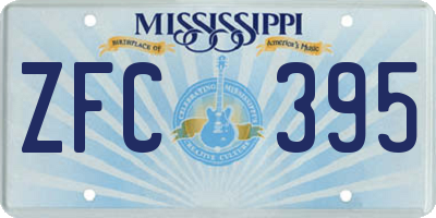 MS license plate ZFC395