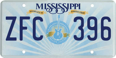 MS license plate ZFC396