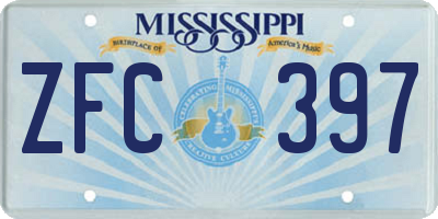 MS license plate ZFC397