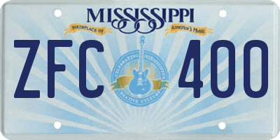 MS license plate ZFC400