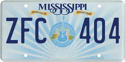 MS license plate ZFC404