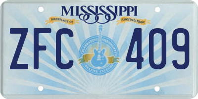 MS license plate ZFC409