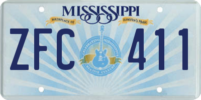 MS license plate ZFC411