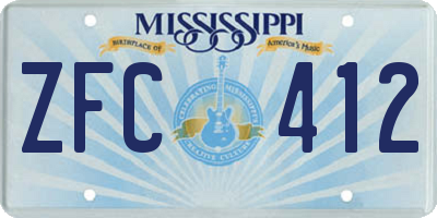 MS license plate ZFC412