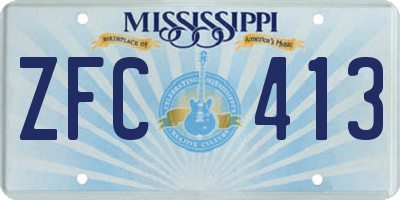MS license plate ZFC413