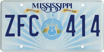 MS license plate ZFC414