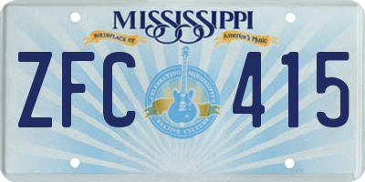 MS license plate ZFC415