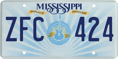 MS license plate ZFC424