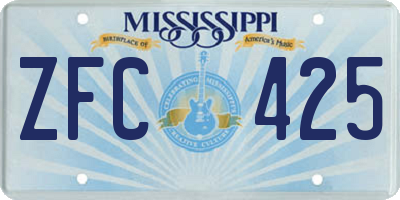 MS license plate ZFC425