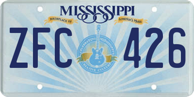 MS license plate ZFC426