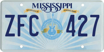 MS license plate ZFC427