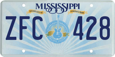MS license plate ZFC428