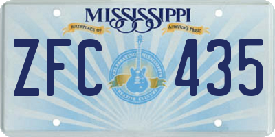 MS license plate ZFC435