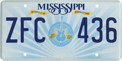 MS license plate ZFC436
