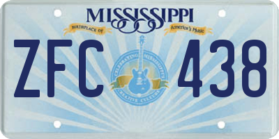 MS license plate ZFC438