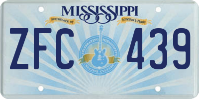 MS license plate ZFC439