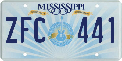 MS license plate ZFC441