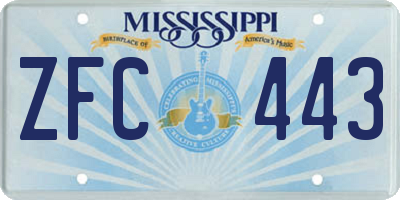 MS license plate ZFC443