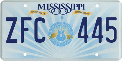 MS license plate ZFC445