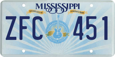 MS license plate ZFC451