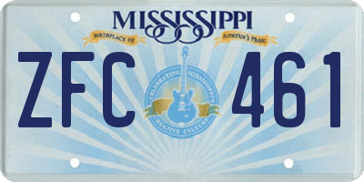 MS license plate ZFC461