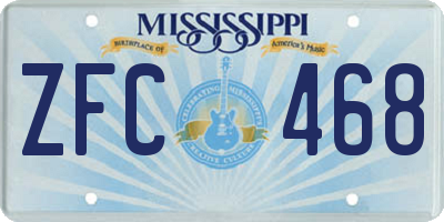 MS license plate ZFC468