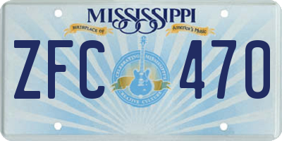 MS license plate ZFC470
