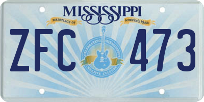 MS license plate ZFC473
