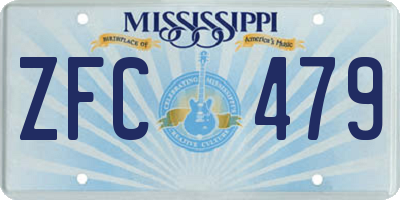 MS license plate ZFC479