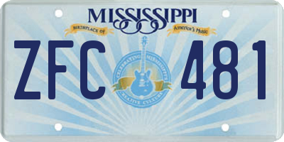 MS license plate ZFC481