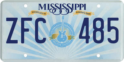 MS license plate ZFC485