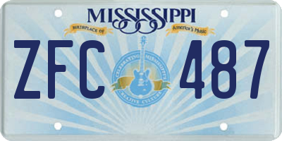 MS license plate ZFC487