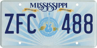 MS license plate ZFC488