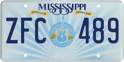 MS license plate ZFC489