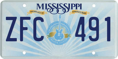 MS license plate ZFC491
