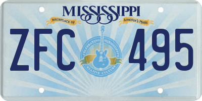 MS license plate ZFC495