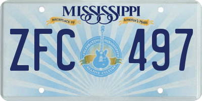 MS license plate ZFC497