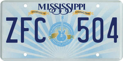 MS license plate ZFC504