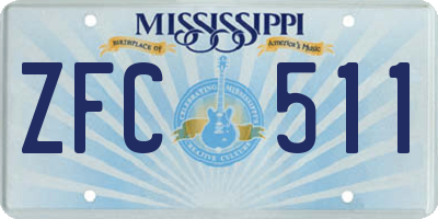 MS license plate ZFC511