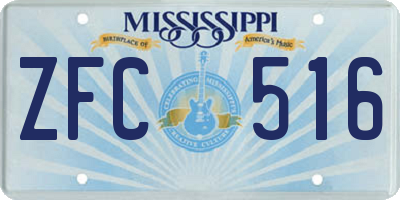 MS license plate ZFC516