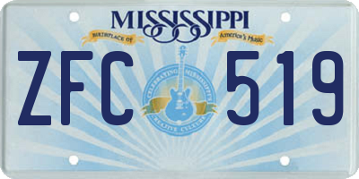 MS license plate ZFC519