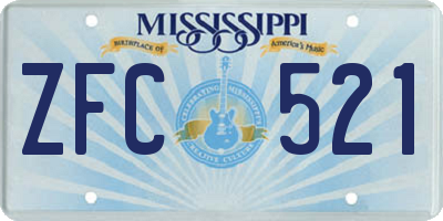 MS license plate ZFC521
